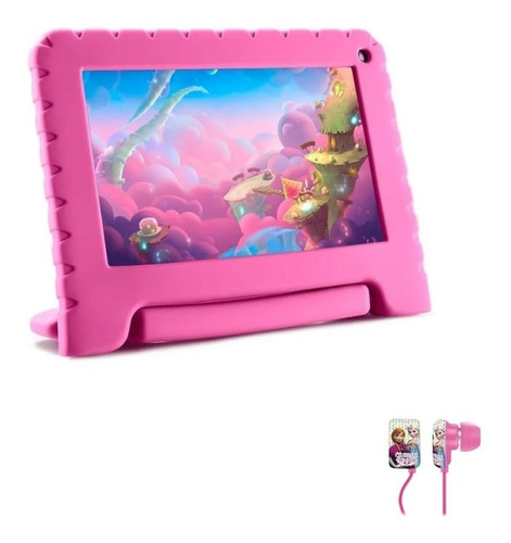 Tablet Infantil Multilaser Com Capa Emborrachada + Fone Nf