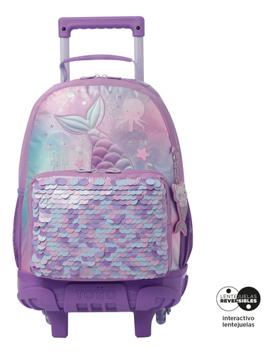 Mochila Escolar Con Ruedas Niña Sireny Mediana Totto