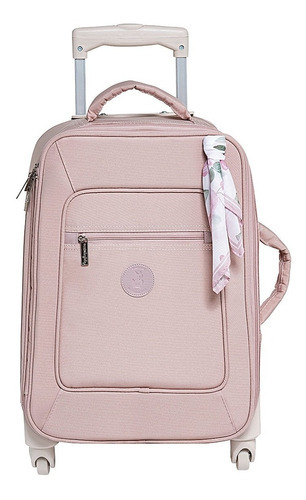 Mala Rodinhas Maternidade Masterbag Flora Bolsa Bebefacil Cor Rosa