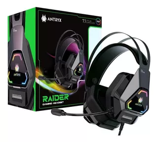 Auricular Antryx Raider Black 7.1 Virtual Surround, Rgb Color Negro