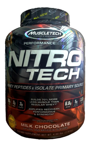 Imagen 1 de 1 de Nitro Tech 4 Lb Muscletech Proteina Isolada Whey Importada