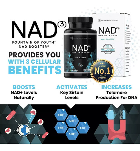Nicotinamida Ribosica Pura 1300mg Niagen+nad3+niacin+cooper Sabor Insípido