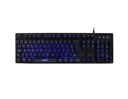 Imagen 4 de 4 de Teclado gamer Nisuta Teclado Gaming QWERTY español España color negro con luz RGB