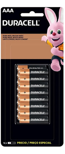 Pack 16 Pilas Duracell Aaa Alcalina Blister 16 Unidades