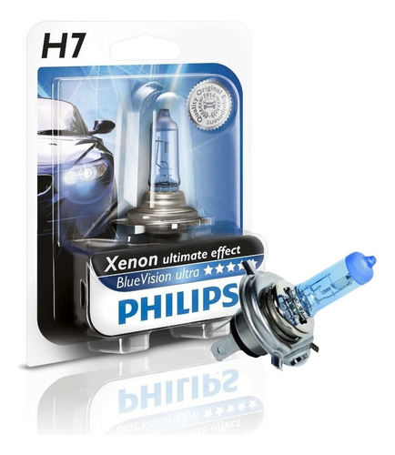 Lampara H7 Blue Vision Philips Halogena Baja 55w Autos 12v