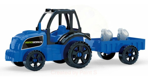 Tractor De Granja Con Trailler Y 2 Animales 33cm. Agroworks