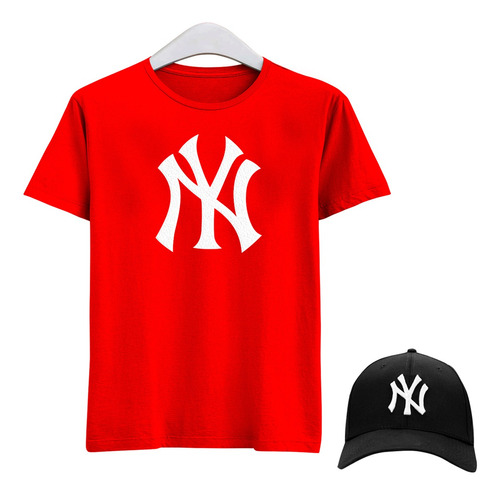 Camiseta Plus Size Estilosa New York Los Angeles Kit + Boné