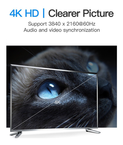 Cable Display Port Vention Video 4k Full Hd 1080p 1m 10 Pzas