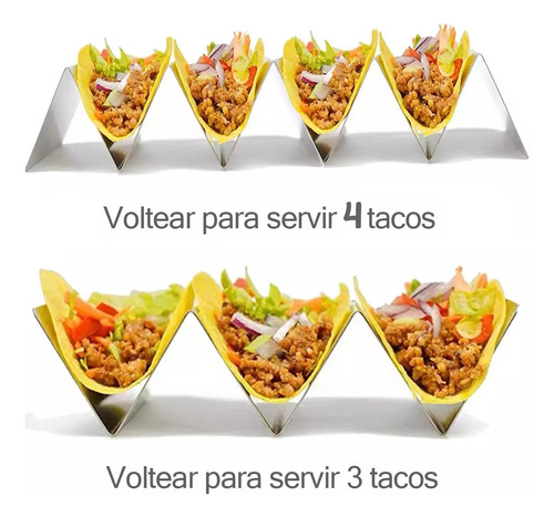 Plato Tacos Acero Inoxidable Bandeja Tortillas Sujetador Gr