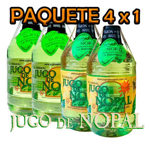 El Original Jugo De Nopal Cristalino [pack 4x1]