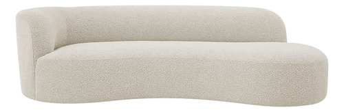 Divã Recamier Orgânico Tokyo 200cm Lado Direito Bouclé Cor Bege