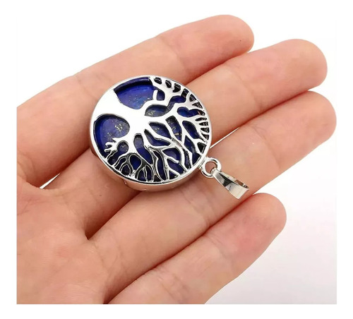 Collar Lapislázuli Arbol De La Vida Raices Cadena Plata 925