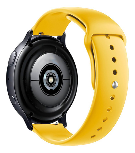 Pulseira Compatível Com Smartwatch Galaxy Active Amazfit Bip Cor Amarelo Largura 20 Mm