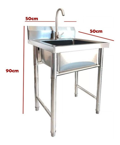 Lavafondo De Acero Inoxidable 90x50x50  (incluye Griferia)