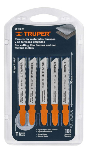 Segueta Corte Recto Fino Metal 8cm Plastico 5pz 18dpp 18129
