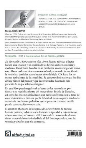 Lib, Venezuela 1830 A Nuestros Días De Rafael Arráiz Lucca. (Usado)