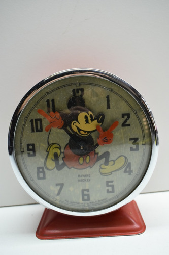 Antiguo Reloj Despertador Bayard Mickey Mouse Disney France