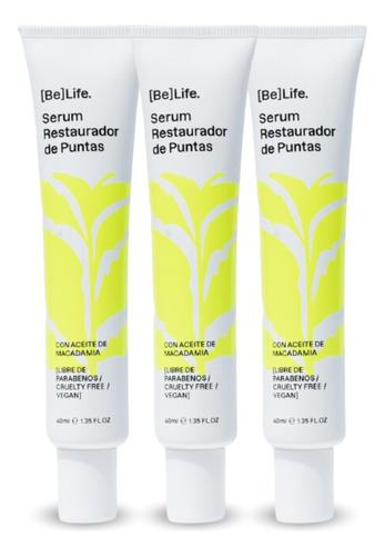 Serum Sin Sulfato Be Life 40ml Vegano Kit X3 Reparador