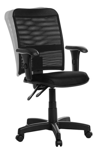 Cadeira Escritório Ergonômica Tela Com Braço Rj Cor:preto