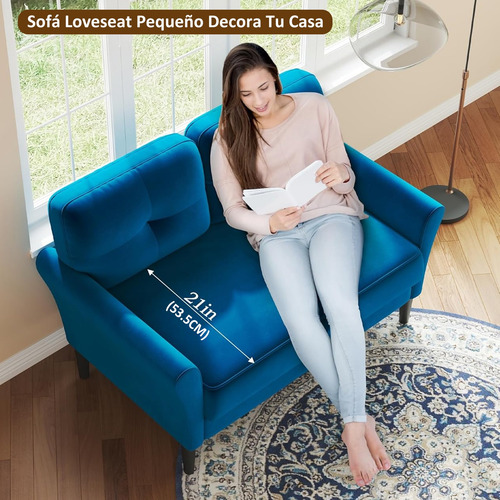 Sofá Pequeño Sofá Loveseat Sofás De Terciopelo Suave Comedor