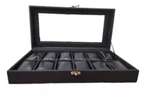 Comprar Porta Relojes 12 Puestos Estuche Organizador De Relojes Lujo Color Negro