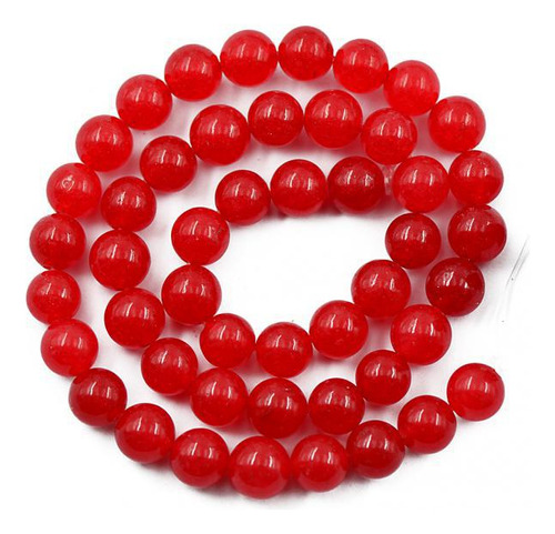 8mm Jade Rojo Liso Haciendo Redondas De Piedras Preciosas