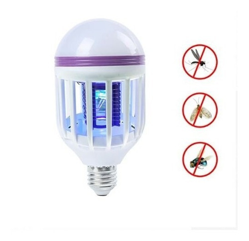 Foco Led 15w Lampara Mata Mosquitos E Insectos 3 Funciones E