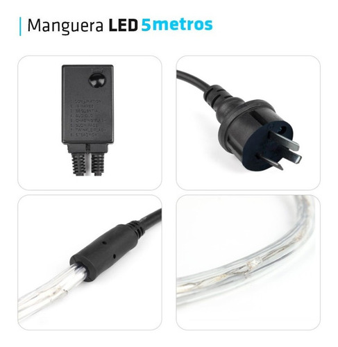 Manguera Led Flexible 5 Metros Colores Navidad Premium