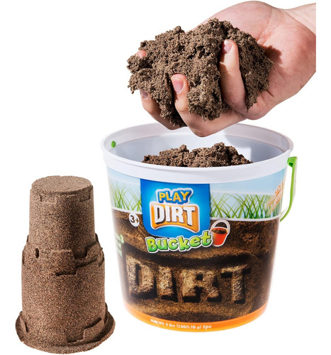 Play Dirt Bucket (3 Lb) - Unique Kinetic Dirt-like Sand For