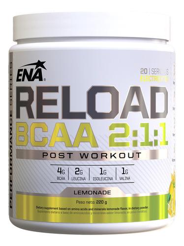 Reload Bcaa 2:1:1 Ena Amino Recuperador Polvo Post Entreno