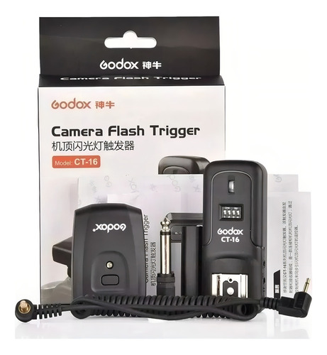 Radio Flash Godox Ct16 Canais Com Transmissor E Receptor Cor Preto