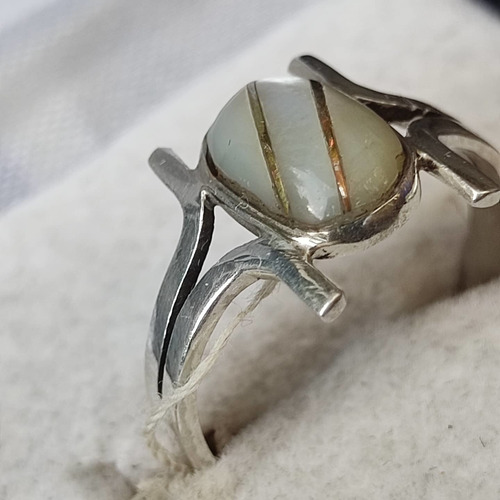 Anillo Plata Y Nacar Kendra Joyas