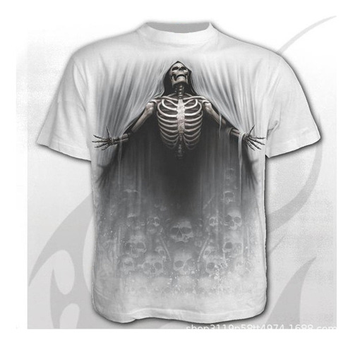 Camisa Gótica Masculina Estampada 3d Camiseta, Homem