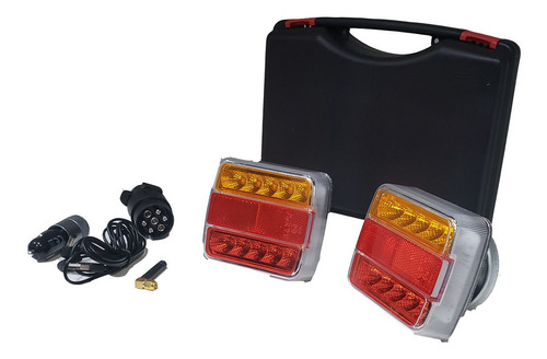 Kit Faros Led Trailer Magneticos Conector Inalambrico