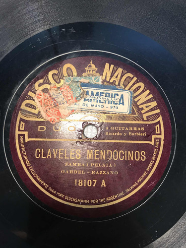 Gardel Razzano Disco Nacional Odeon 18107 Tango