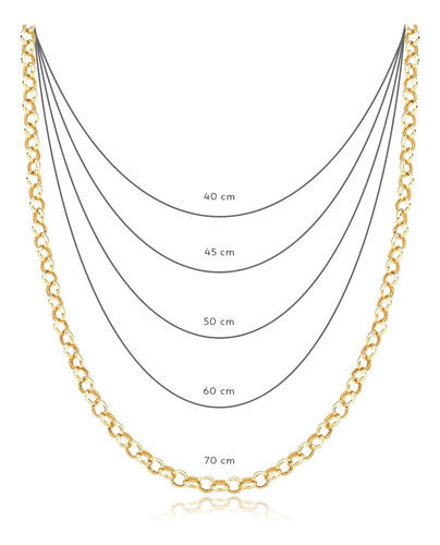Gargantilha Portuguesa De 3.9mm Em Ouro 18k Com 70cm 70,0 Cm
