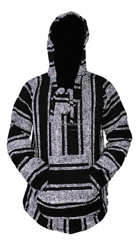 Suéter Poncho Canguro Artesanal Chamarra Jerga, Sudadera