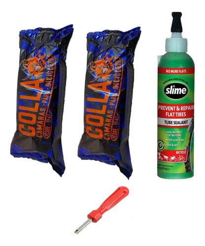 Camaras Rodado 26 X 2unid. + Sellante Slime 8oz + Saca Obus Tipo De Válvula Schrader