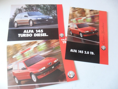 3 Folleto Catalogo Alfa Romeo 145 Td No Manual Lote Auto