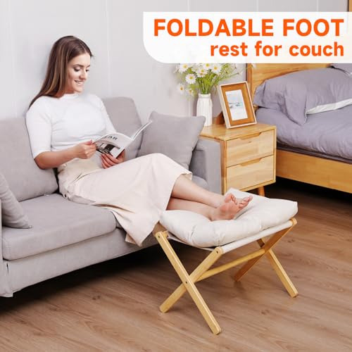 Taburete Plegable Reposapiés Otomano Madera Banco Zapatos Sa