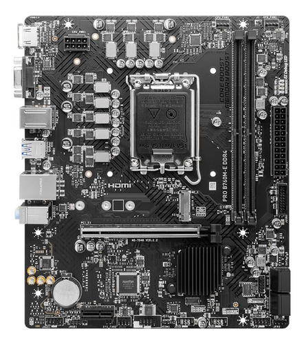 Placa-mãe Msi Pro B760m-e Ddr4 Lga1700 Intel B760 Cor Preto