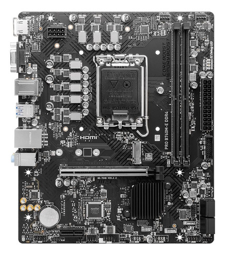 Motherboard Msi Pro B760m-e ddr4 Lga1700 Intel B760 Color Negro