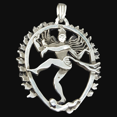 Dije Hindu Shiva Nataraja En Plata 4,5 X 3,5 Cm 8 Gr Art 254