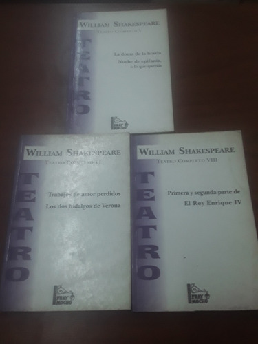 William Shakespeare - Teatro Completo 5, 6 Y 8 - Lote X 3 