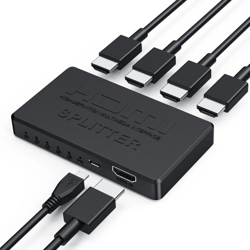 Splitter 1 X 4 Hdmi 4k 1080p Divisor De Señal Cuatro Salidas