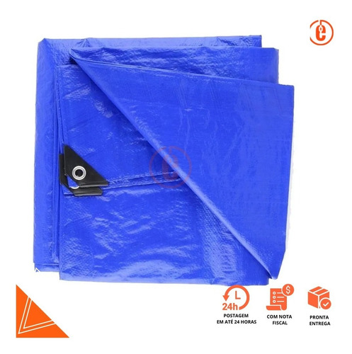 Imagem 5 de 7 de Lona 75 Gramas Starfer 3x3 Azul Impermeável
