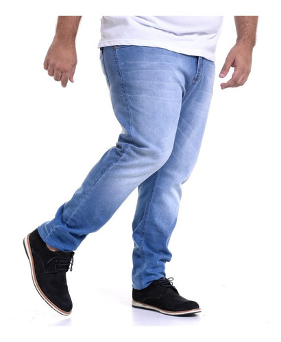 Imagem 1 de 5 de Calça Jeans Com Lycra Stretch Masculina Skinny Plus Size