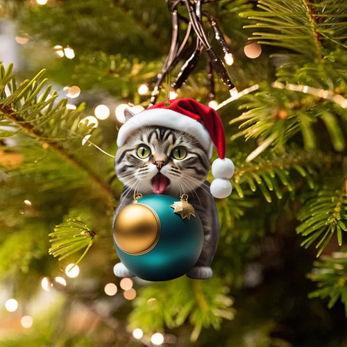5 Decoración Navideña De Gatos, Figura De Gato, Estilo D