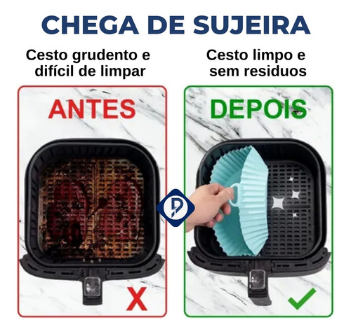 Kit 2 Forma De Silicone Para Air Fryer Reutilizável