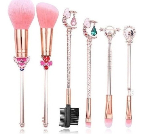 Set Brochas De Maquillaje De Sailor Moon Cristal Rose Gold